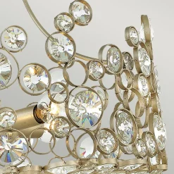 Deckenleuchte Kristall Metall in Blattsilber THYMI