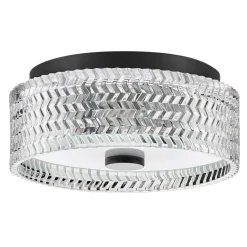 Deckenleuchte Kristall rund Ø 30,5 cm Schwarz E27 blendarm