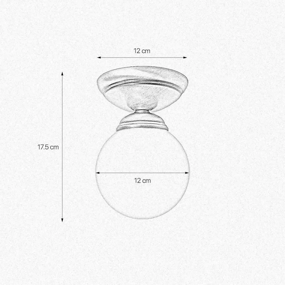 Deckenleuchte Kugel Ø 12 cm in Bronze hell glänzend Weiß