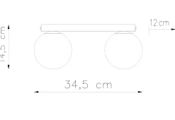 Deckenleuchte Kugel Schirme 2-flammig G9 Glas Metall