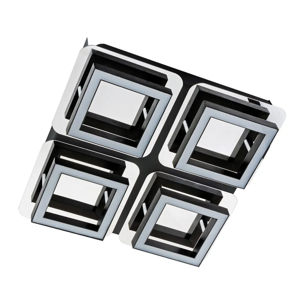 Deckenleuchte LED B: 25 cm Edelstahl in Schwarz Chrom 4200 K