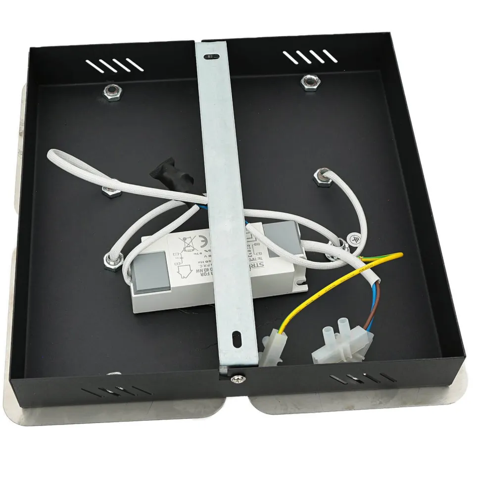 Deckenleuchte LED B: 25 cm Edelstahl in Schwarz Chrom 4200 K