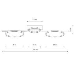 Deckenleuchte LED Schwarz 100 cm lang 3000 K 1100 lm Modern