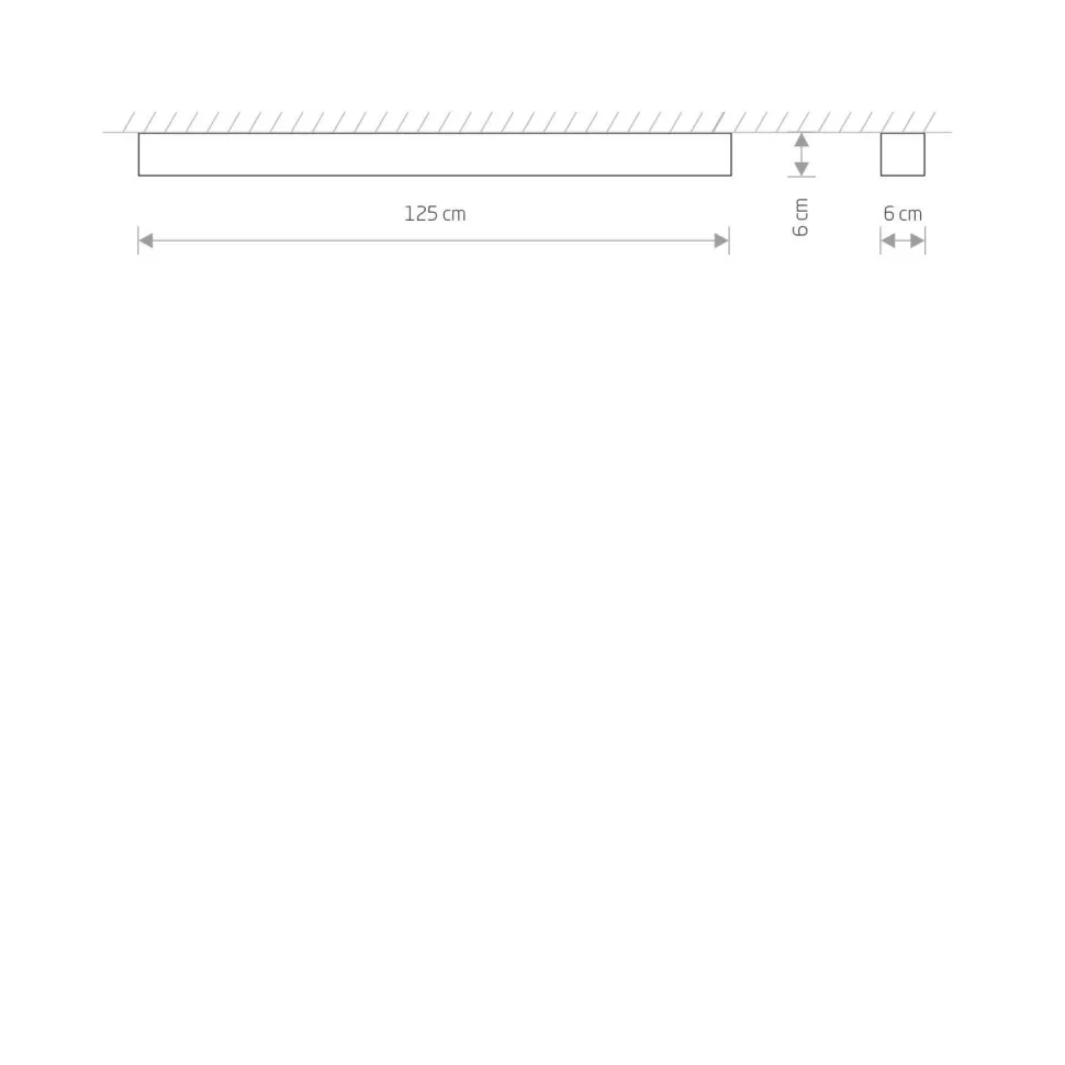 Deckenleuchte länglich 125 cm Grau 3000 K 3200 lm Modern