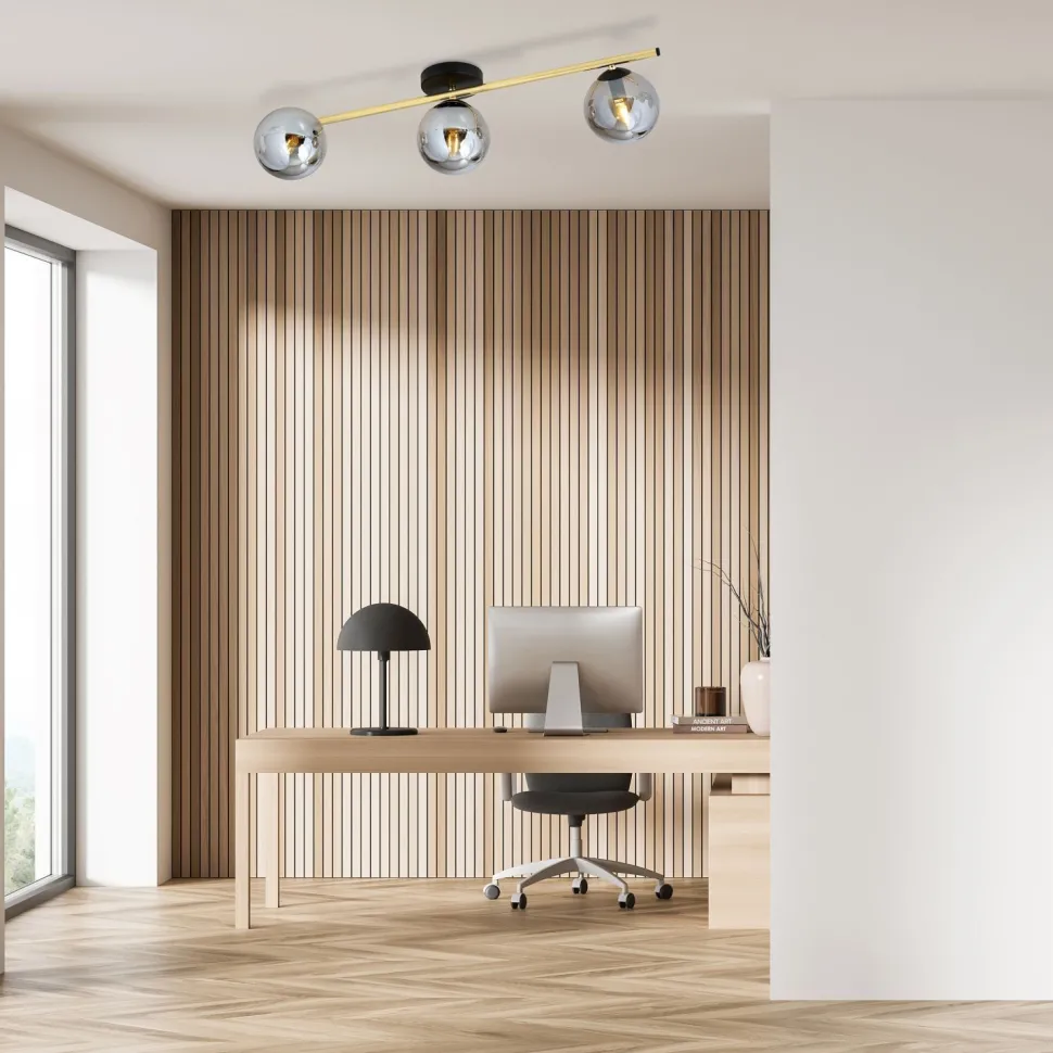 Deckenleuchte länglich 80 cm Glas Metall LUISELLA