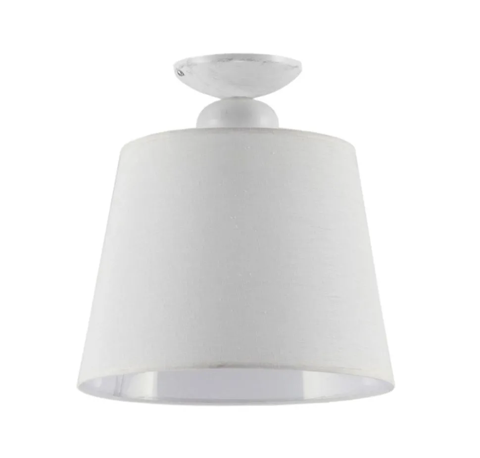 Deckenleuchte LOCOLA Weiß Stoff Schirm Ø38cm Lampe