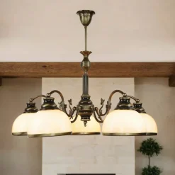 Deckenleuchte MARLOW Messing antik Ø70cm Esstisch