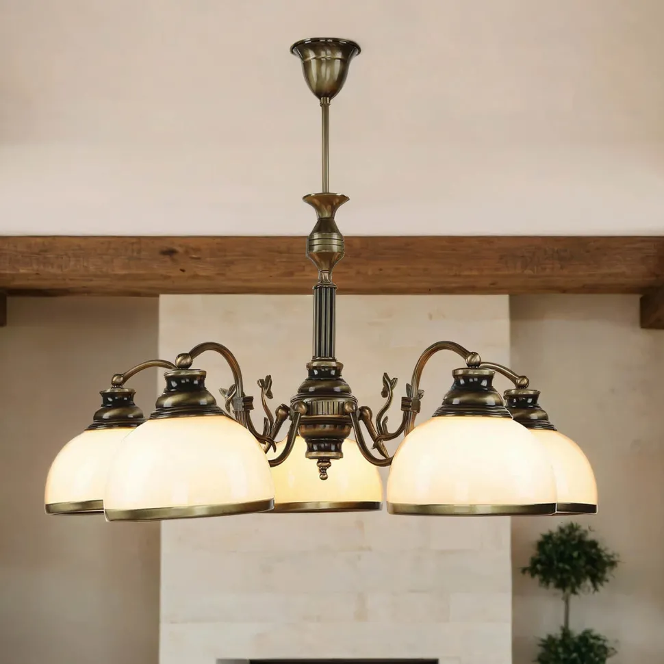 Deckenleuchte MARLOW Messing antik Ø70cm Esstisch