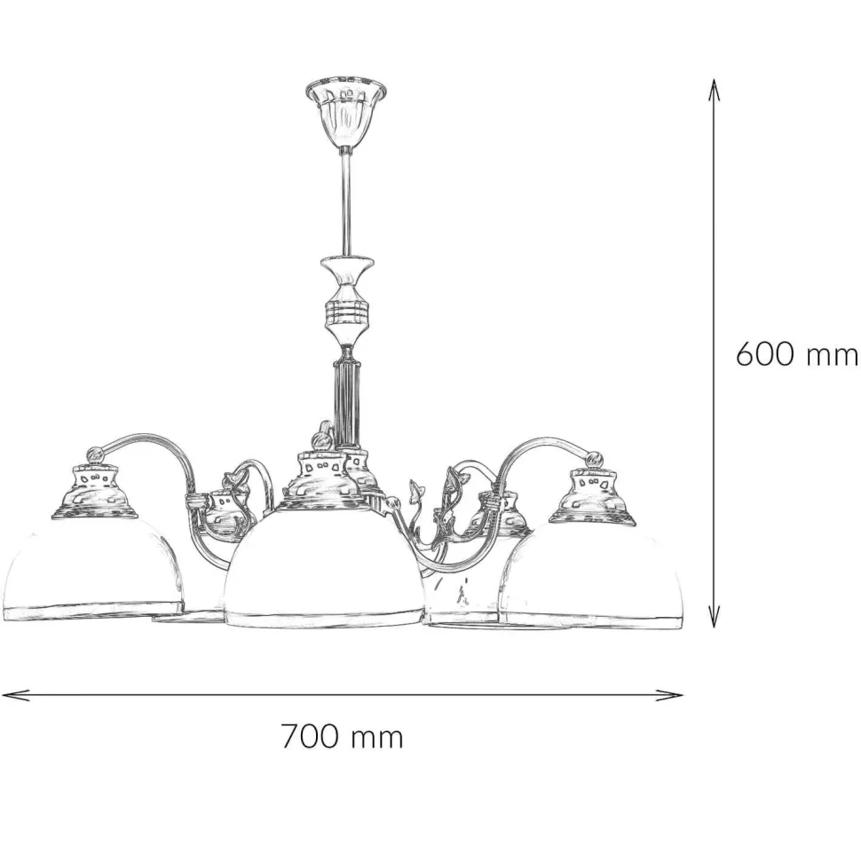Deckenleuchte MARLOW Messing antik Ø70cm Esstisch