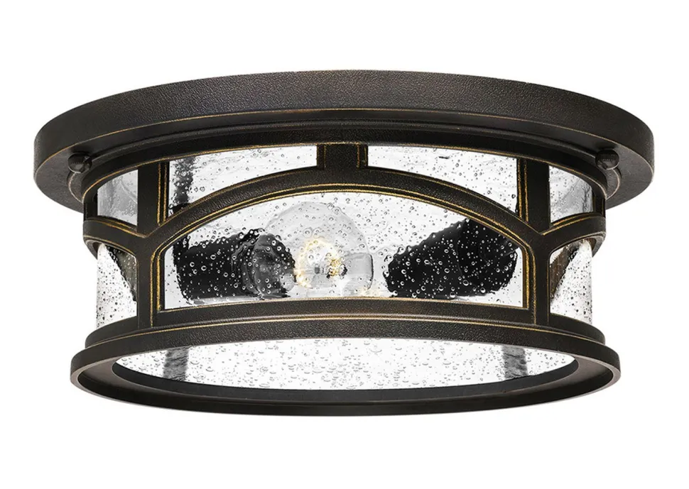 Deckenleuchte MATT in Bronze Antik Glas rund IP44