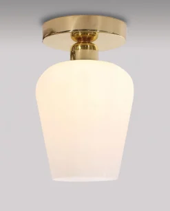 Deckenleuchte Messing Glas Vintage Wohnzimmer