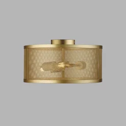 Deckenleuchte Metall Ø 45 cm H: 24 cm rund 3x E27 Gold