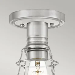 Deckenleuchte Metall Ø 14,5 cm klein Nickel gebürstet