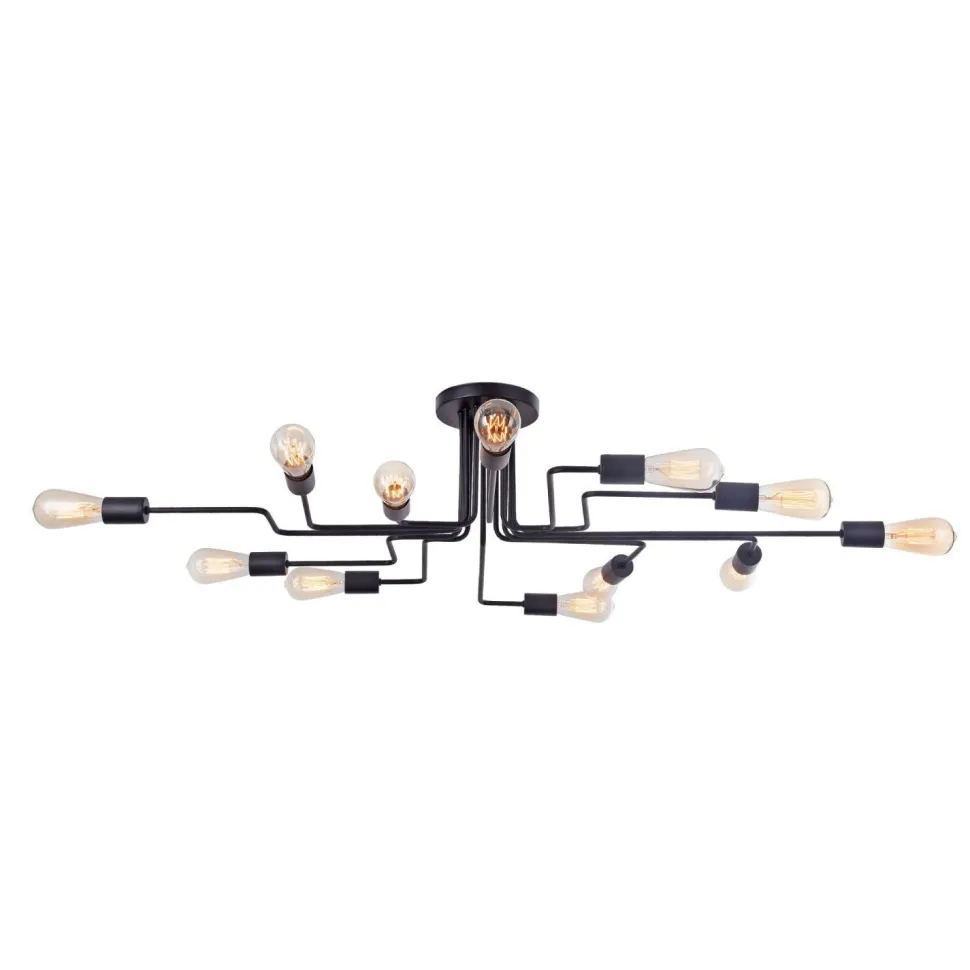 Deckenleuchte Metall E27 Schwarz Retro LENI