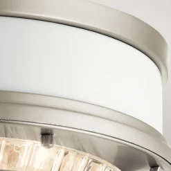 Deckenleuchte Metall Glas D: 30,5 cm rund 2x E27