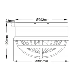 Deckenleuchte Metall Glas D: 30,5 cm rund 2x E27