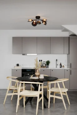 Deckenleuchte Metall Glas 70 cm breit 6x G9 Modern