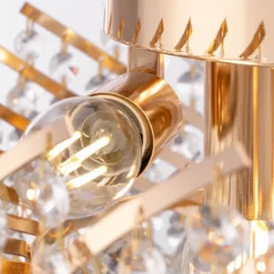 Deckenleuchte Metall Glas E14 rund Ø 41 cm in Gold MARA