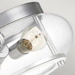 Deckenleuchte Metall Glas Ø 30,5 cm IP44 Chrom Bad