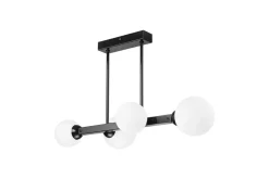 Deckenleuchte Metall Glas Schwarz Weiß 4x G9 Kugelschirm