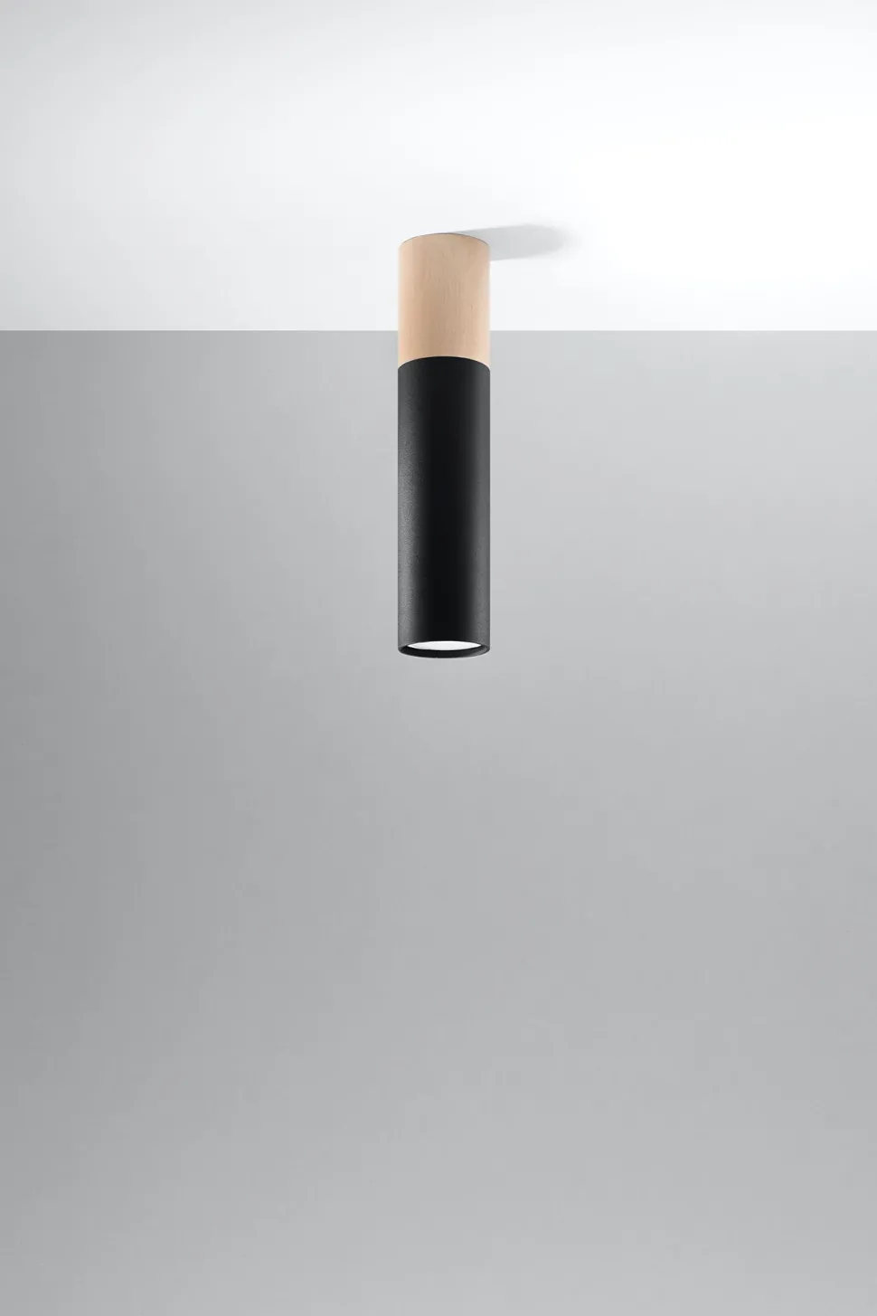 Deckenleuchte Metall Holz H: 30 cm Skandinavisch GU10