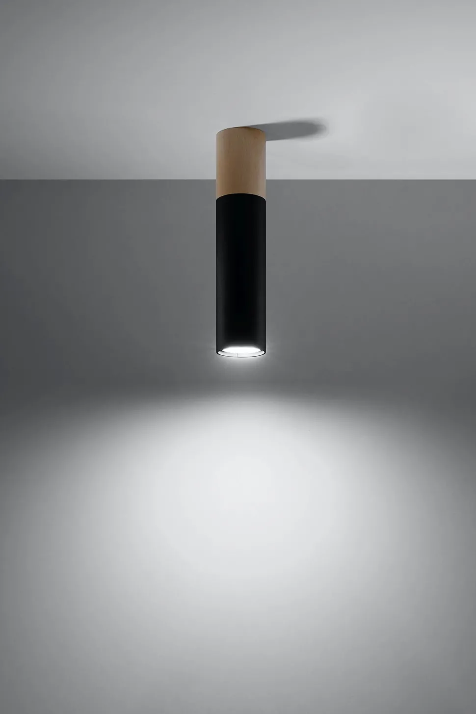 Deckenleuchte Metall Holz H: 30 cm Skandinavisch GU10