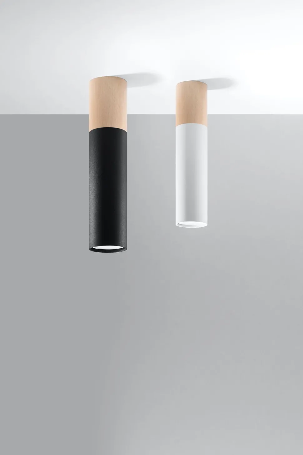 Deckenleuchte Metall Holz H: 30 cm Skandinavisch GU10