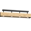 Deckenleuchte Metall Holz Schwarz Natur GU10 4-flammig
