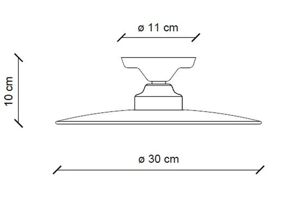 Deckenleuchte Metall Keramik D: 30 cm rund Weiß Schwarz