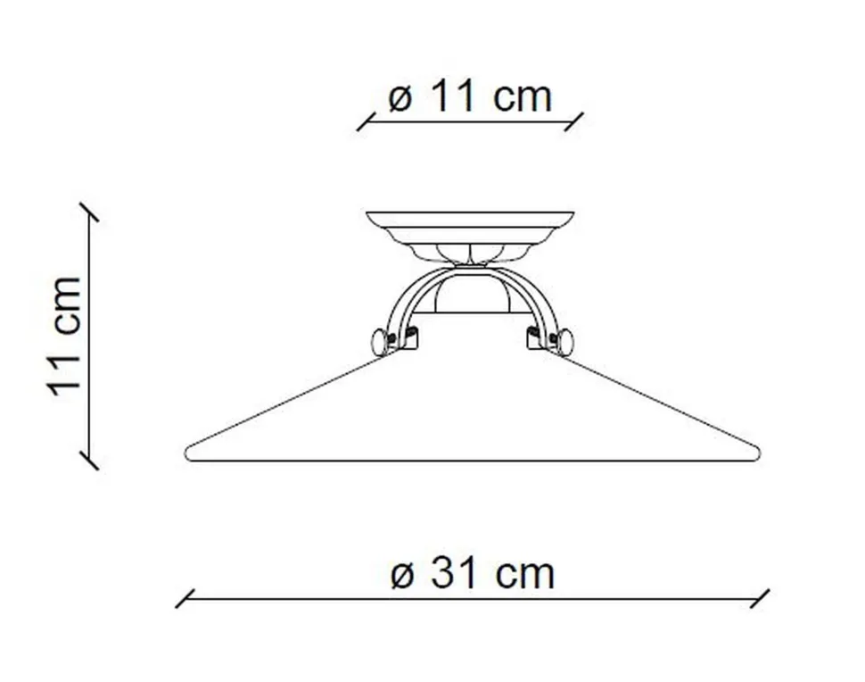 Deckenleuchte Metall Keramik E27 rund D: 31 cm RITA