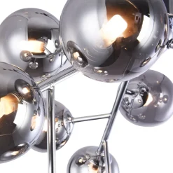 Deckenleuchte Metall Rauchglas G9 B: 60 cm Kugelschirm