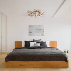 Deckenleuchte Metall Rauchglas G9 B: 75 cm Kugelschirm