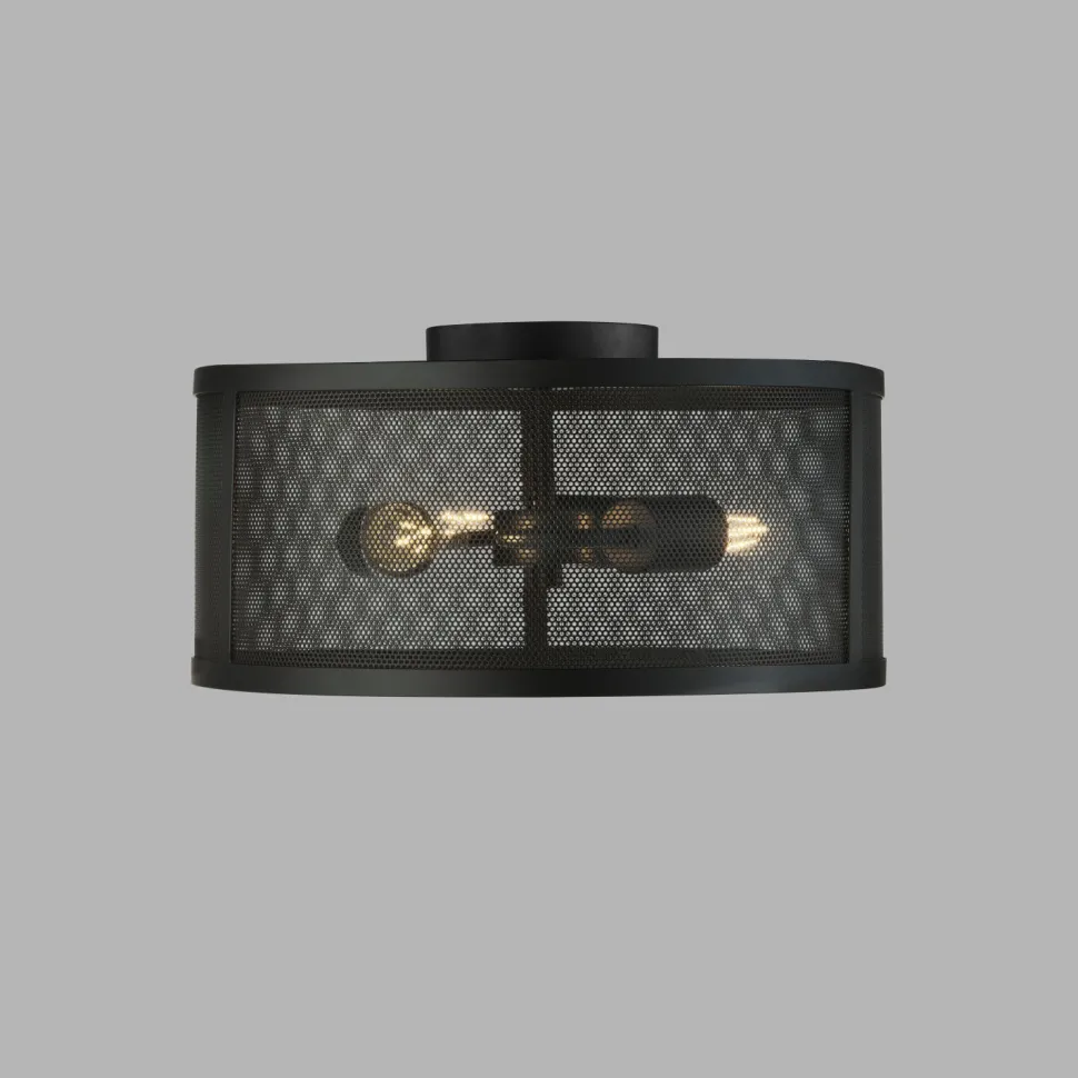 Deckenleuchte Metall rund Ø 45 cm 3x E27 Schwarz Retro