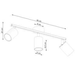Deckenleuchte Metall schwenkbar 3-flammig Schwarz