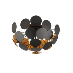 Deckenleuchte Metall Schwarz Gold Ø 52 cm 3x E14 Modern