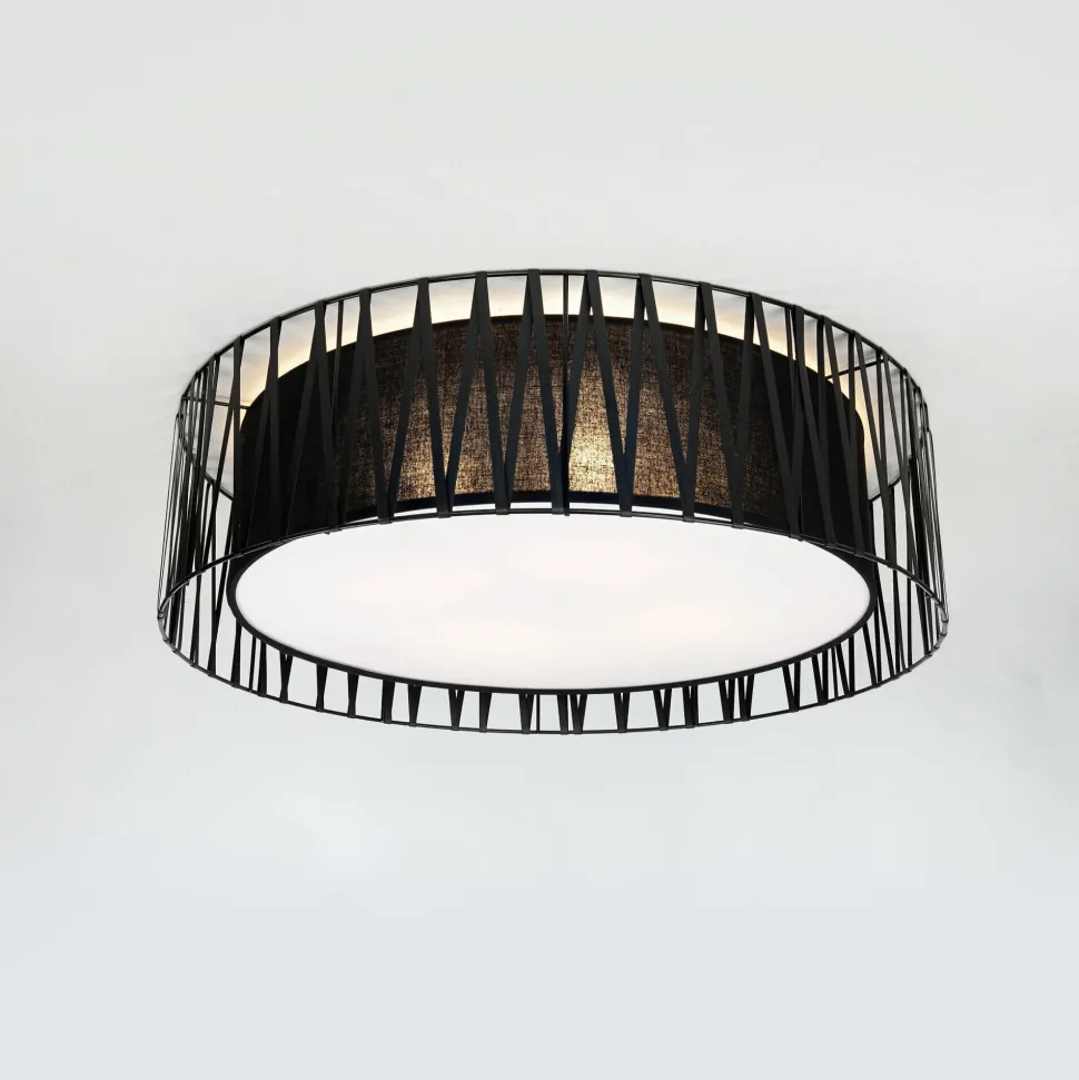 Deckenleuchte MINA Schwarz Stoff Wohnzimmer Lampe