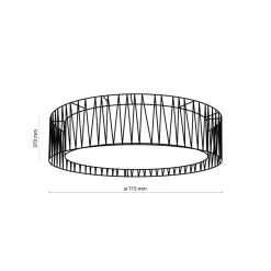 Deckenleuchte MINA Schwarz Stoff Wohnzimmer Lampe