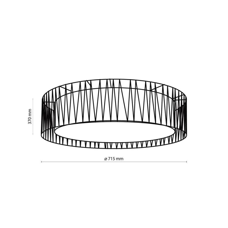 Deckenleuchte MINA Schwarz Stoff Wohnzimmer Lampe