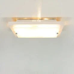 Deckenleuchte mit Holz Weiß Wohnzimmer eckig