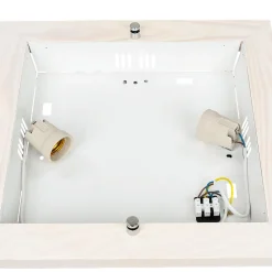 Deckenleuchte mit Holz Weiß Wohnzimmer eckig