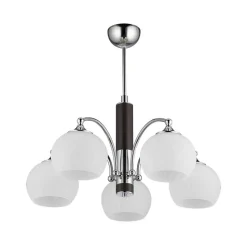 Deckenleuchte NABO Chrom Braun Weiß Ø58cm Lampe