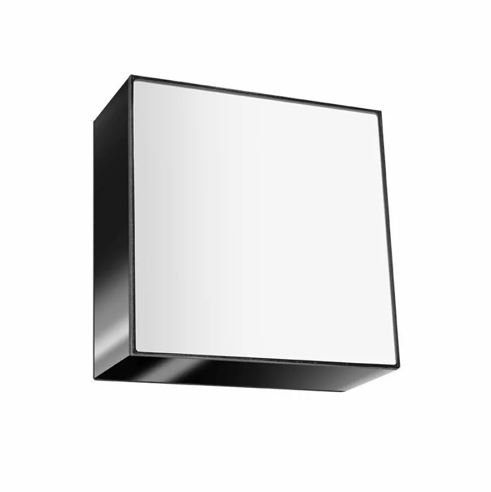 Deckenleuchte quadratisch 25 cm breit flach Schwarz