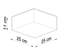 Deckenleuchte quadratisch 25 cm breit flach Schwarz