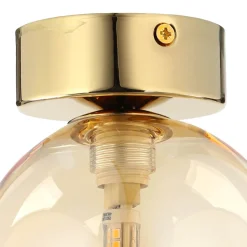 Deckenleuchte Rauchglas Ø 12 cm rund in Bernstein Gold G9