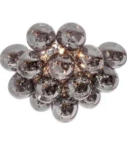 Deckenleuchte Rauchglas Metall 50 cm breit 6x G9