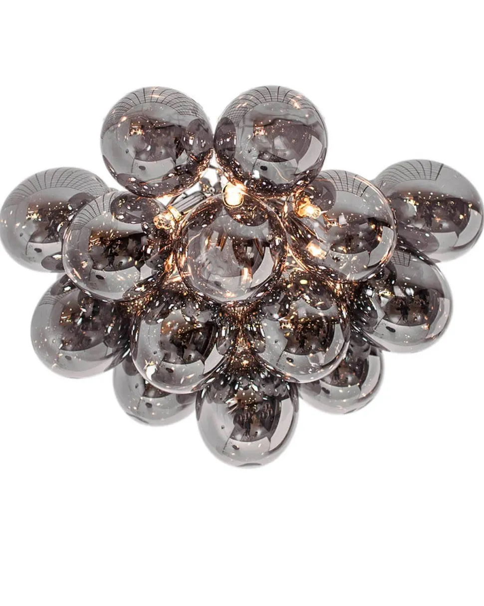 Deckenleuchte Rauchglas Metall 50 cm breit 6x G9