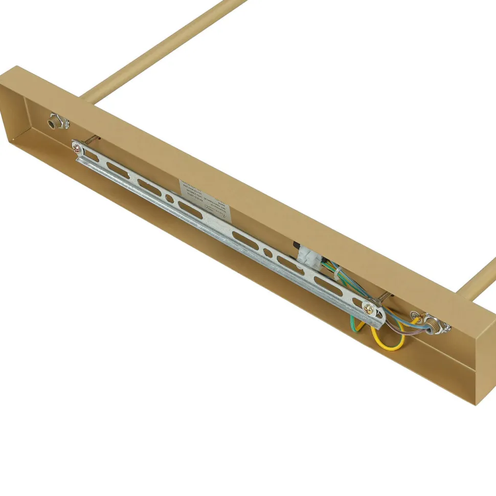 Deckenleuchte Rauchglas Metall 87 cm lang Creme Gold 10x G9