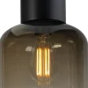 Deckenleuchte Rauchglas Schwarz Ø 20 cm E27 klein