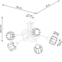 Deckenleuchte Retro Metall Schwarz starr TISTA
