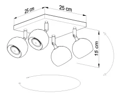 Deckenleuchte Retro Schwarz GU10 FAVONIA Wohnzimmer